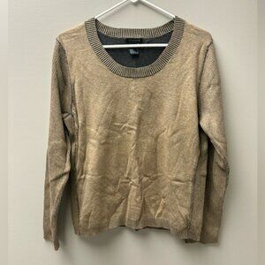 Spanner Women’s Tan Knit Ribbed Sleeve Sweater